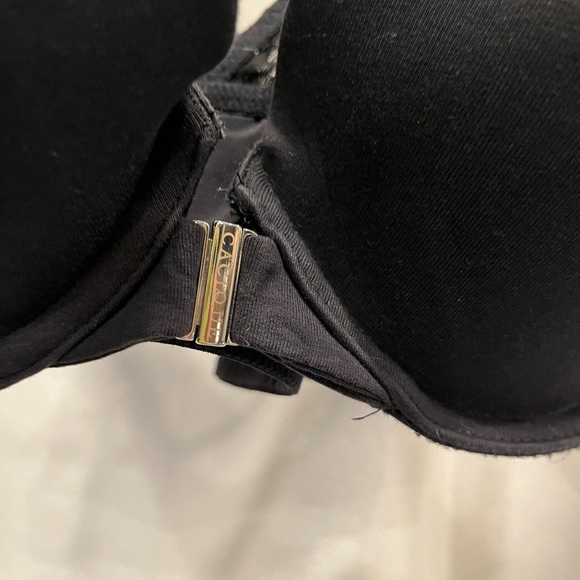 Cacique underwire black push up bra 42D cross back front closure - Picture 4 of 4